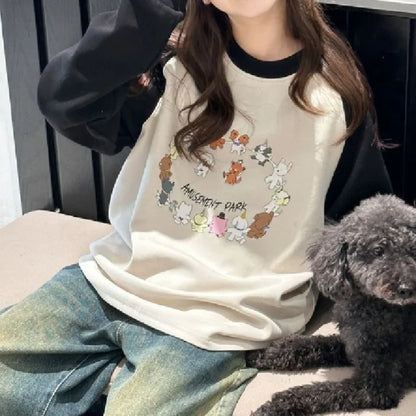 Cartoon Elementary Girl Spring Autumn Clothes T-shirt Teen Teenage Wear Children's Clothing From 8 To 12 Years Girls 11 Old Top