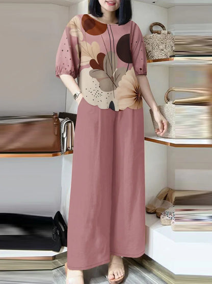 2026 ZANZEA Women Summer Pant Sets Half Sleeve Floral Print Blouse Casual Trouser Suit 2pcs Elegant Work Tracksuits 2-Piece Sets