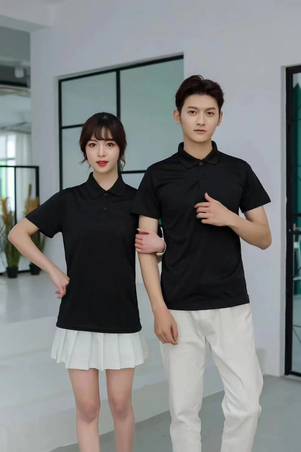 Summer Polo Shirts Korean Style Women Cool Ice Silk Short Sleeve Shirt Breathable Quick Dry Casual Golf Shirts Pullover Tee Tops
