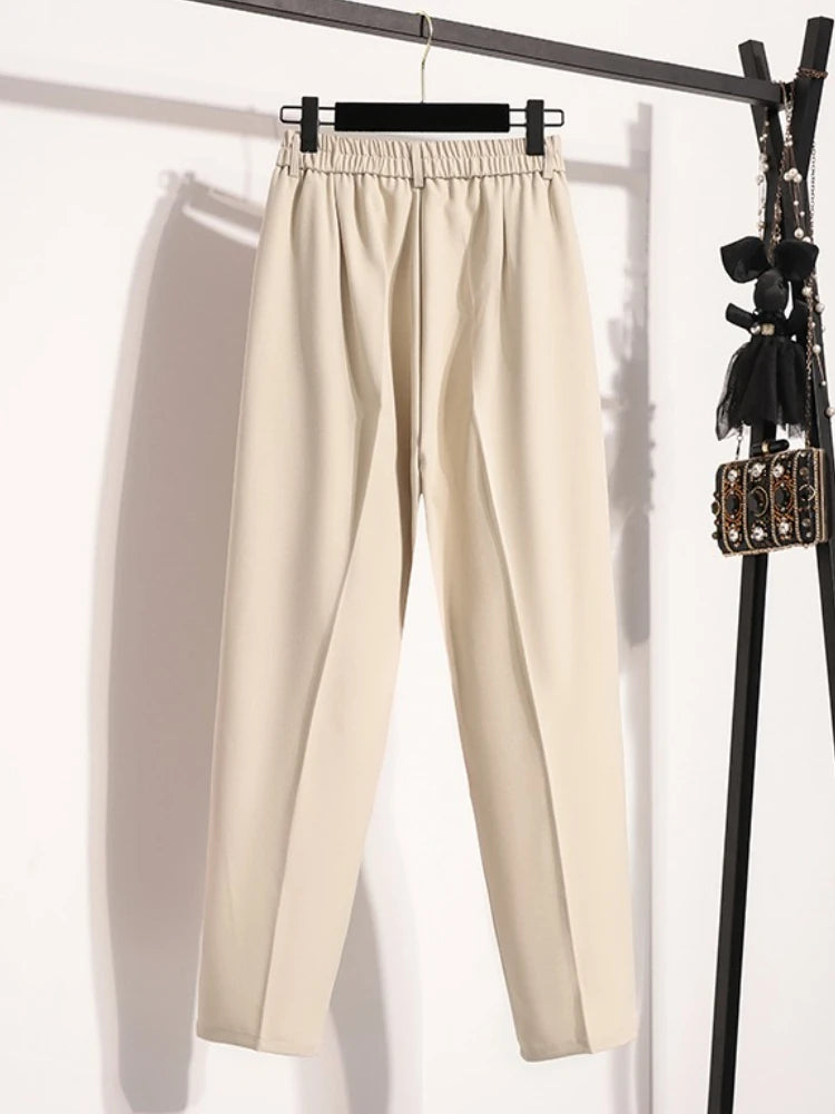2026 Autumn Winter New Arrival High Waist Suit Pants Plus Size Pants WomanHigh Quality Korean Style Straight Trousers