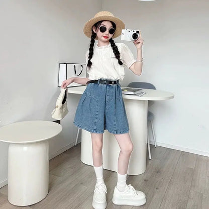 Elementary Girl Summer Clothes Girls Outfit Sets Clothing 4 7 Years Cartoon Children's Fashion Child Set Korean Kids 8 Boutique