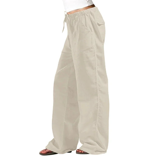 Summer Women Cotton Linen Pants Hight Waist Loose Oversized Trousers Female Long Casual Solid Color Pants Streetwear Women