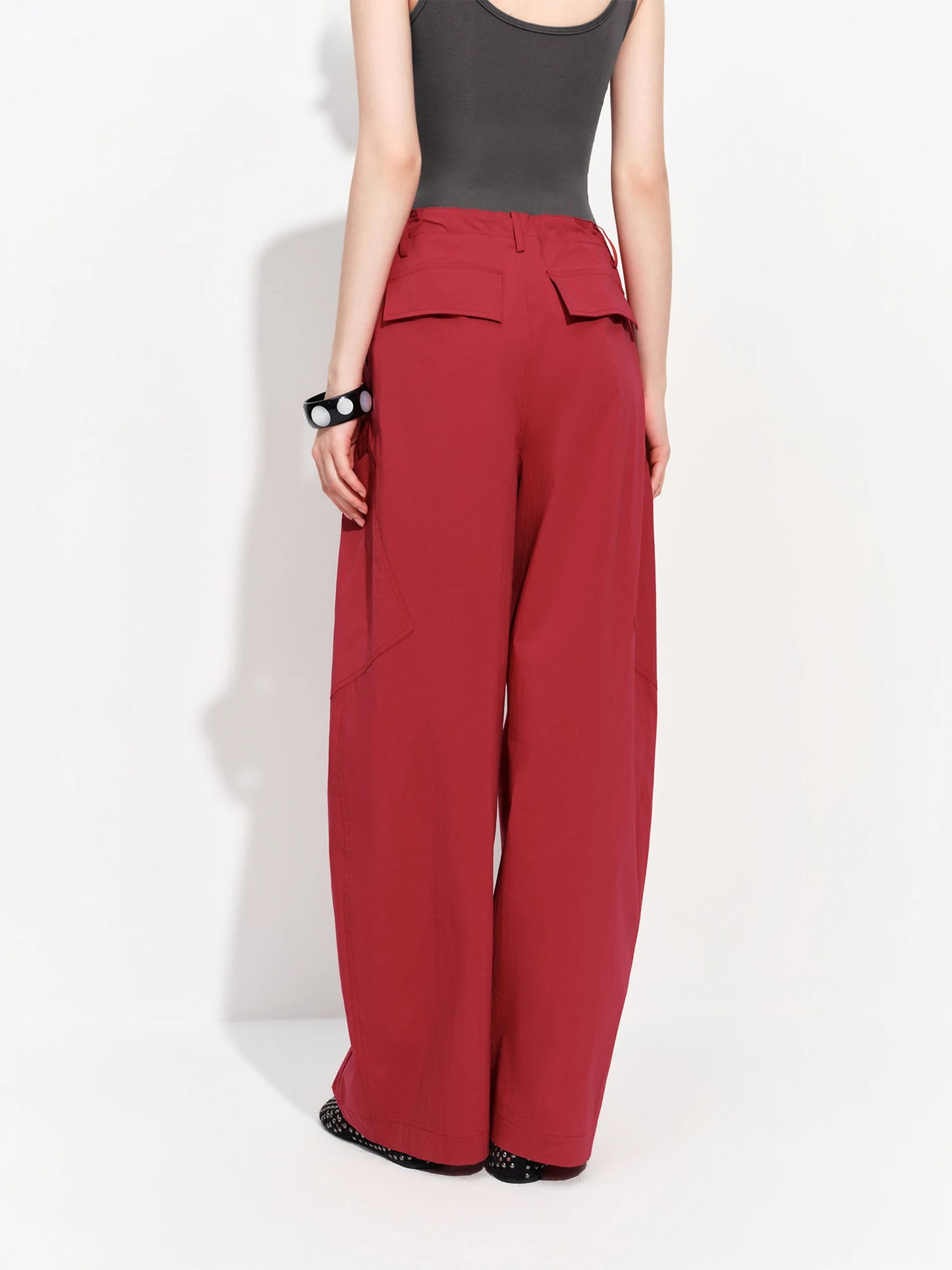 FSLE 2026 Summer Women's Casual Mid-Rise Balloon Pants with Barrel Leg Silhouette - Relaxed Fit for Daily and Summer Wear