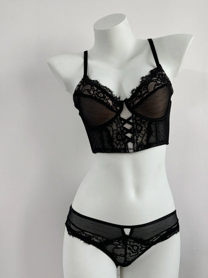 Luxury Fishbone Lace Bra Set for Small Chest | Anti-Sag Soft Underwire Push Up | Tuck Side Fat Enhancer | Sexy Tushy G & Panty