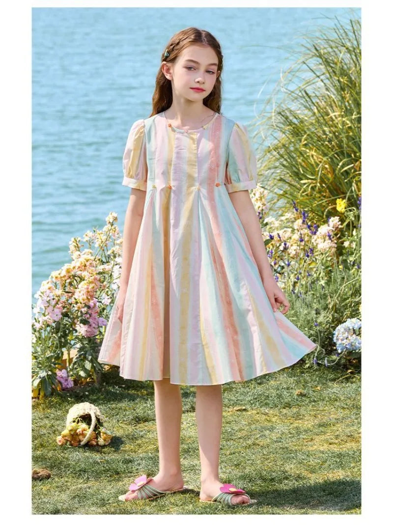 Rainbow Dress Princess Girl Dresses 12 Years Girls Children's Elegant Beautiful 10 14 Old Fashion Clothes Girls' From Party Kids