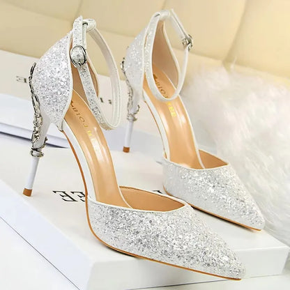 BIGTREE Shoes Heels 2026 New Woman Pumps Sequins High Heels Women Shoes Fashion Ladies Shoes Gold Sliver Stiletto Heels Sandals