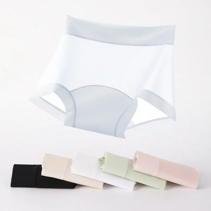 Soft Sexy Breathable Women's Panties Comfortable No Trace Thin Underwear Ice Silk Underwear High Waist Boxer Pants Intimates