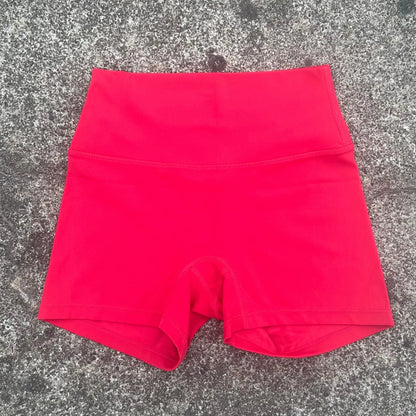 Solid Color Tight Soft Women Fitness Sport Short High Waist Yoga Short Legging Squatting Proof Comprehensive Training Athletic