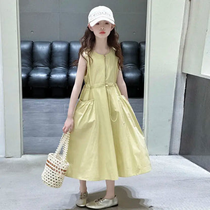Sleeveless Girl Costume Girls Dresses 10 To 14 Years Old Dress Young Sets for Children Elegant 11 12 Princess Women's Party 6 8