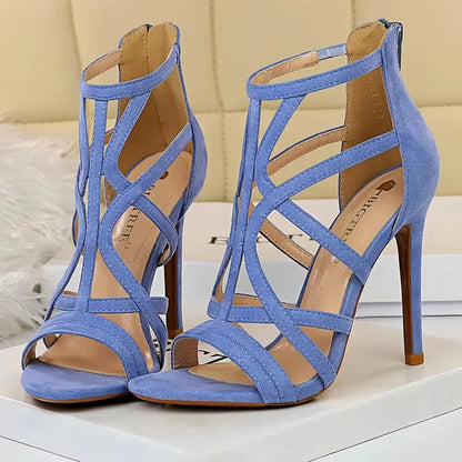 BIGTREE Shoes Roman Style High Heels Woman Pumps Stiletto Heels 11 Cm Women Heels Sexy Party Shoes Hollow Out Women Sandals 2026
