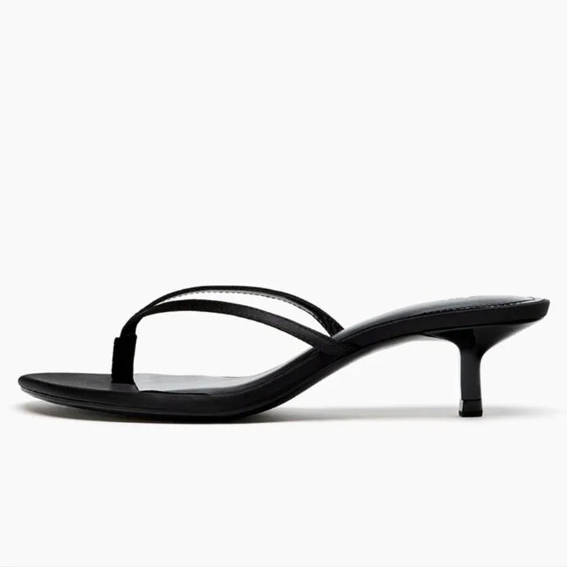 Luxury Satin High-Heeled Flip-Flops Women Sexy Stiletto Sandals for Ladies Summer Elegant Women Shoes Comfortable Beach Slippers