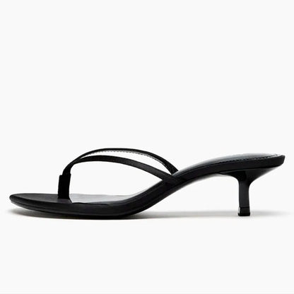 Luxury Satin High-Heeled Flip-Flops Women Sexy Stiletto Sandals for Ladies Summer Elegant Women Shoes Comfortable Beach Slippers