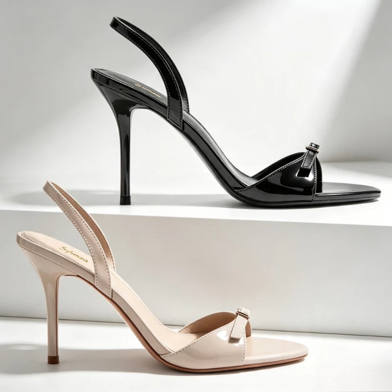 Front Metal Buckle Strap Design High Heel Sandals Women Fashion Open Toe Slingback Heels for Ladies Summer Elegant Women's Shoes