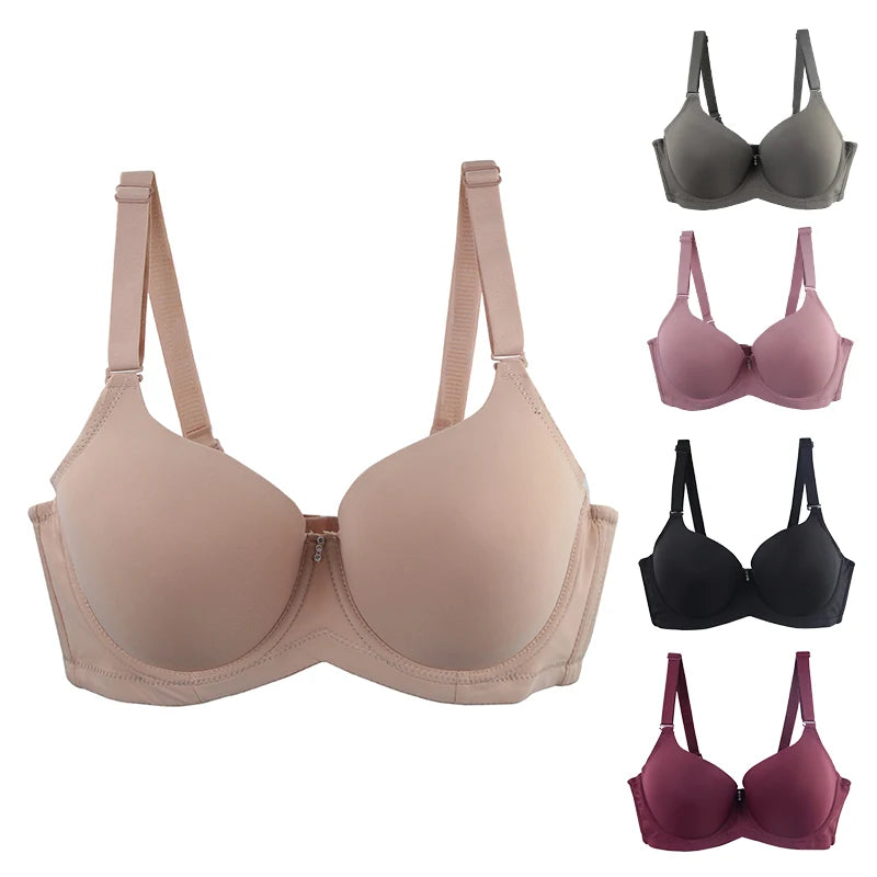 2023 New Sexy Large Size Underwear Comfortable Thin Mold Full Cup Bras For Women DE Cup Female Solid Lingerie