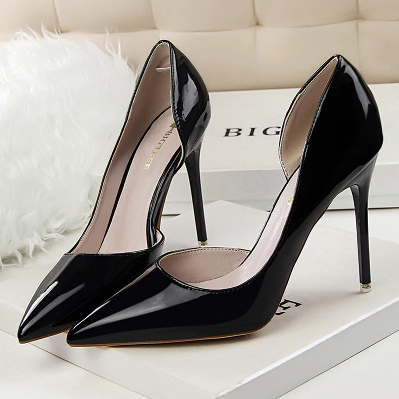 BIGTREE Shoes 2026 Women Pumps Patent Leather High Heels Stiletto Sexy Party Shoes OL Career Women Heels Office Shoes 12 Colors