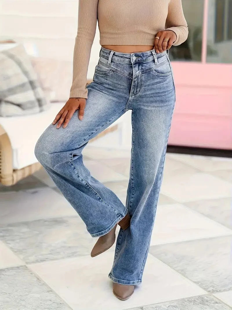 Loose Fit Jeans for Women Baggy Denim Pants Elastic Stretch Comfort Plus Size High Waist Wide Leg Casual Trousers