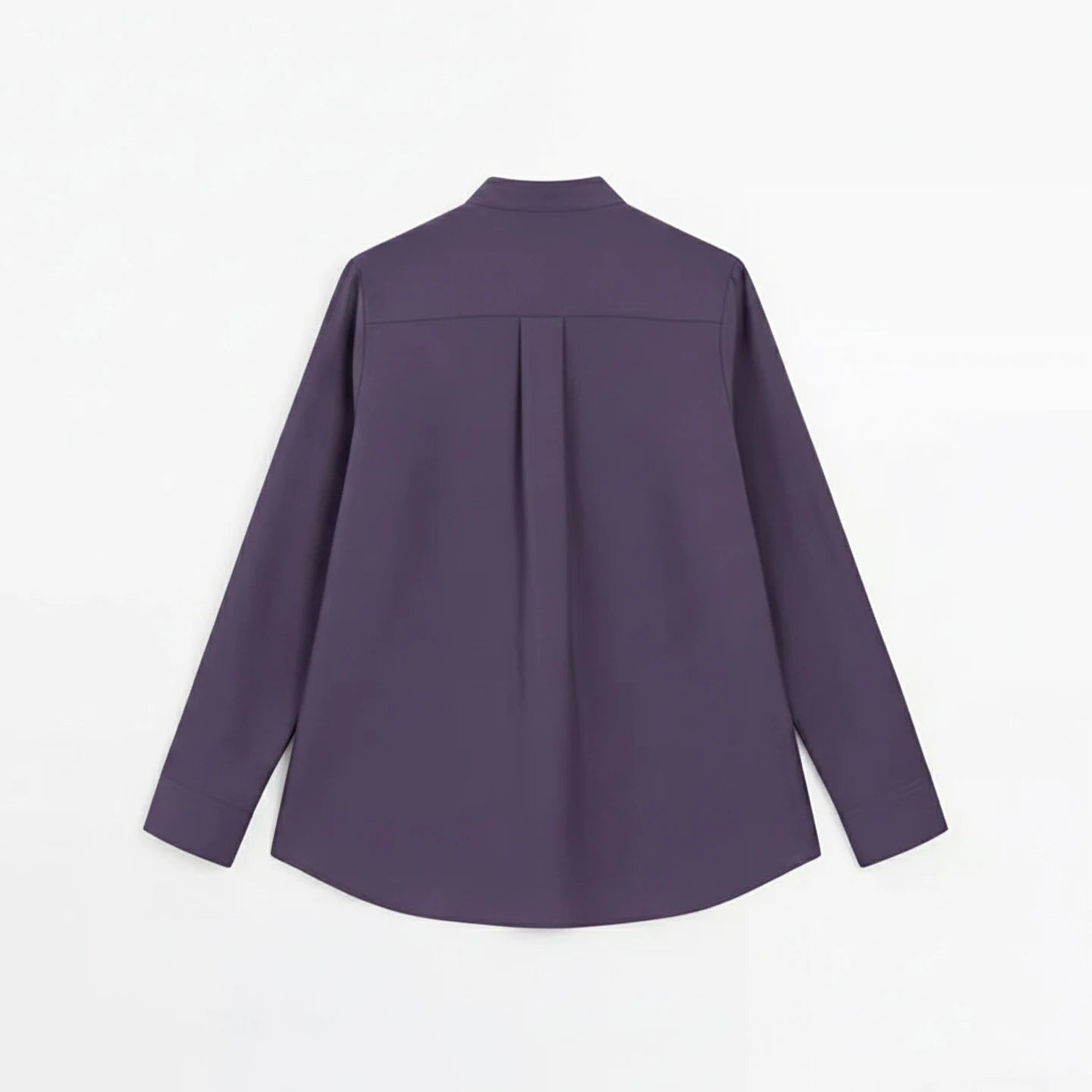 CH Logo Embroidered Solid Color Women Mandarin Collar Long Sleeve Shirt Regular Fit Sleek Minimalist Casual Tops