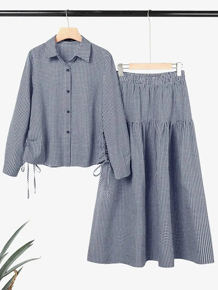 2026 ZANZEA Summer Women Long Sleeve Shirt Dress Sets Muslim 2 Piece Sets Hijab Outfits Casual Striped Work Skirt Suit Ramadan