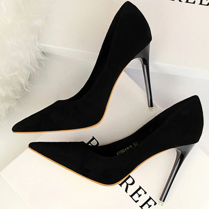 BIGTREE Shoes Classic High Heels Woman Pumps Sexy Office Shoes Stiletto Heels Fashion Large Size Women Heels Pumps Grey Green