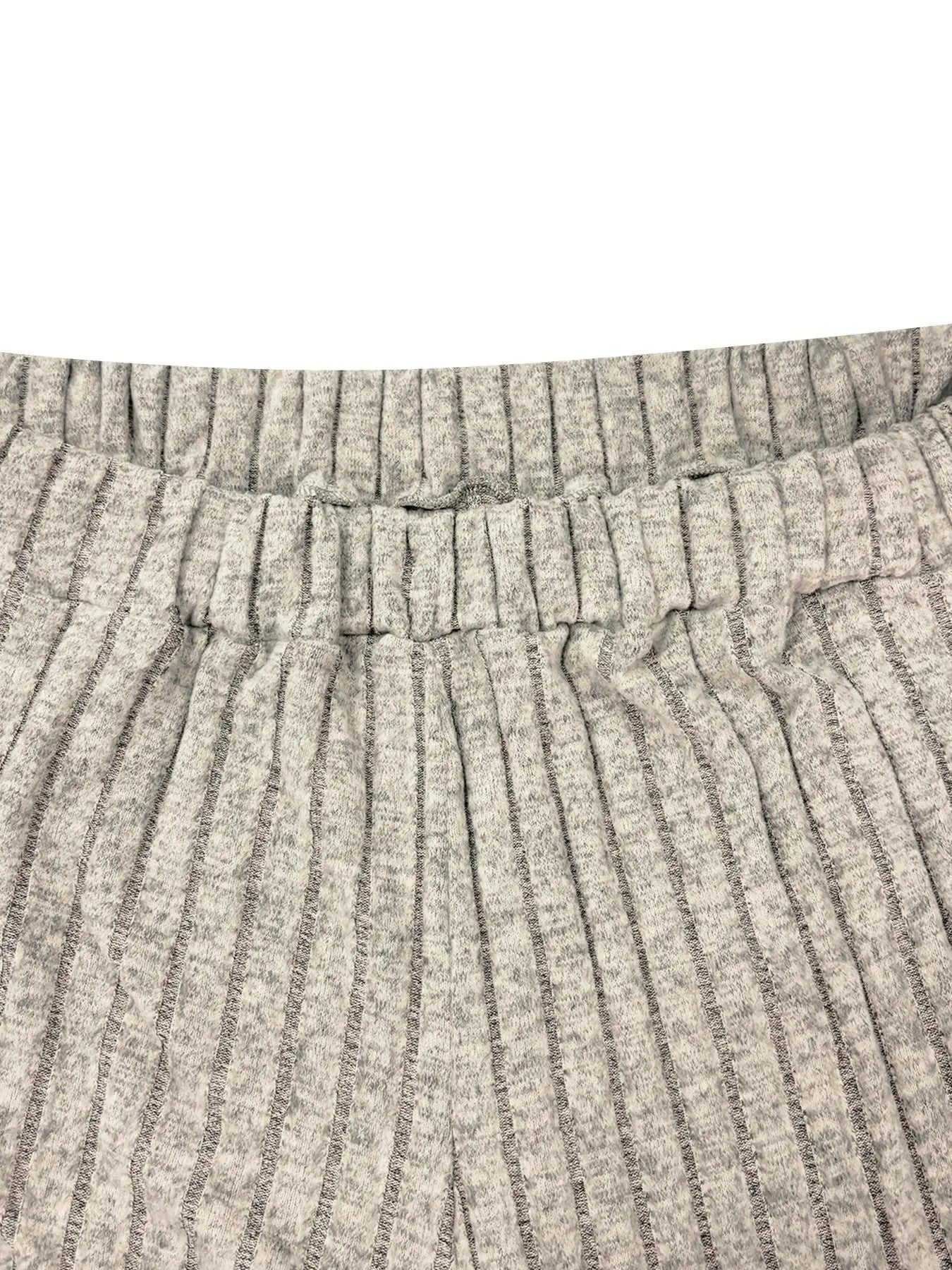2 Counts Women's Plus Size Textured Batwing Sleeve Tee & Elastic Waist Pants Set, Casual Short Sleeve T-shirt & Straight Leg Tro