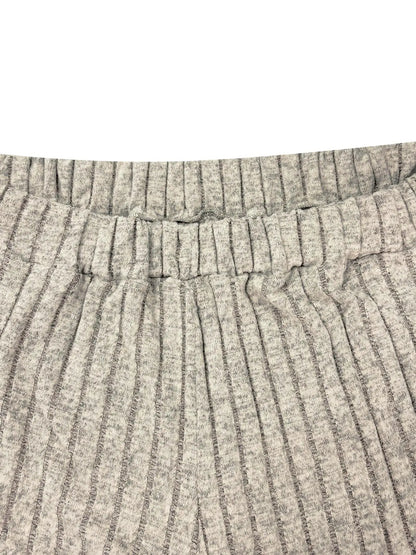 2 Counts Women's Plus Size Textured Batwing Sleeve Tee & Elastic Waist Pants Set, Casual Short Sleeve T-shirt & Straight Leg Tro