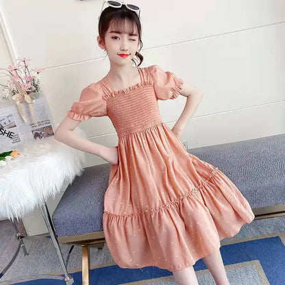 Fashion Summer 2026 Girls Cute Dress Party Kids School Dresses Costumes Children Princess Clothes Teen Vestidos 4 6 8 10 12 Year