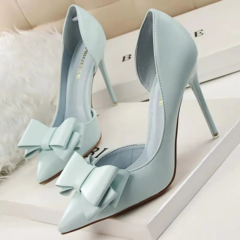 BIGTREE Shoes Bow-knot Woman Pumps Stiletto 10.5 Cm Women Basic Pump Pointed Toe Classic Pumps Sexy High Heels Women Shoes 2026