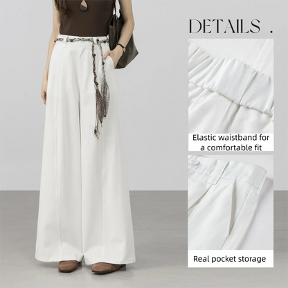 SENTUBILA Women's Wide Leg Baggy Pants 2026 Spring Lyocell Cotton Loose Full Length Trouser Elastic Waist Pant Woman W61KD6035