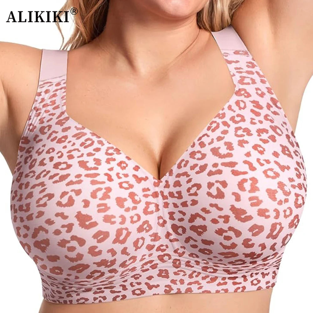Jelly Bras For Women Plus Size Minimizer Soft Wireless Push Up Bra Full Coverage Supportive Bralette Hide Back Fat T Shirt Bras
