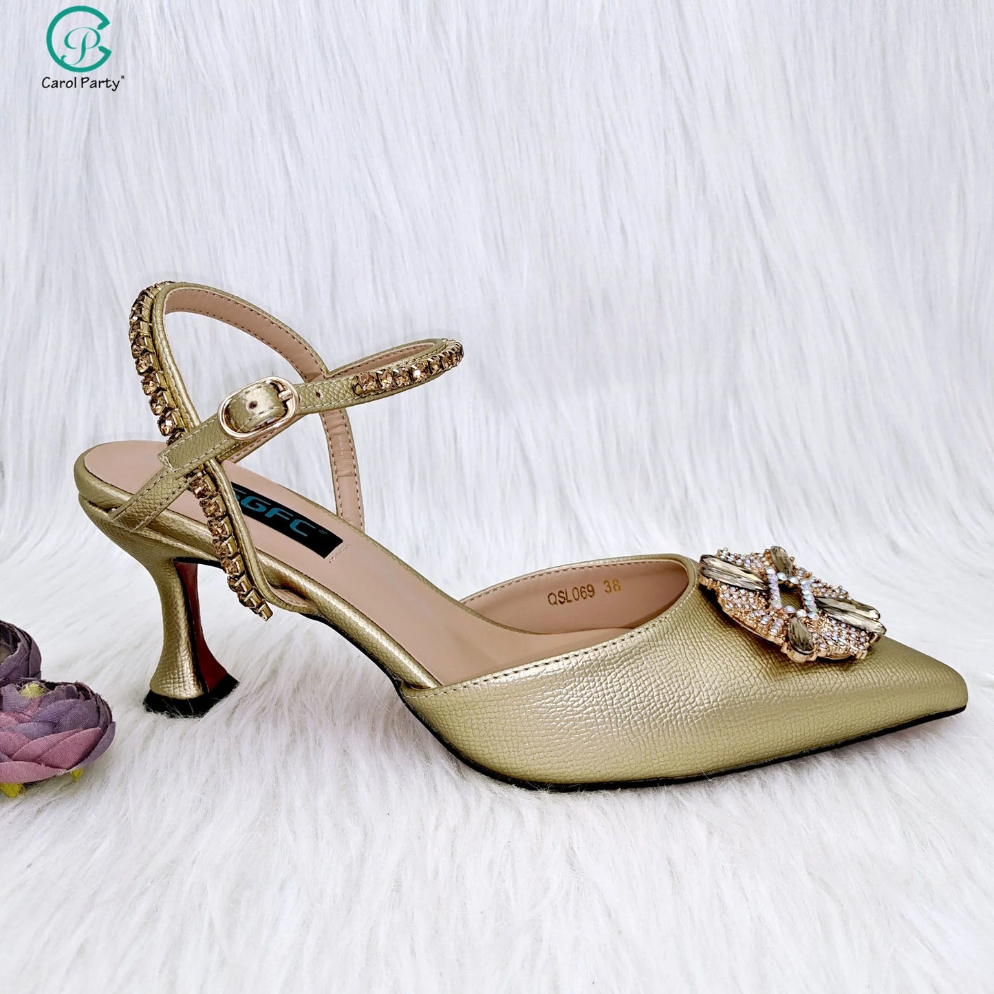 QSGFC New Luxury Women's Shoes Comfortable SS Class High Heels Bag in Spring, Summer, and Autumn