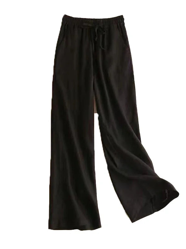 Loose Wide Leg Carrot Pants Women's Harlan Trousers Vintage Wash Slim Straight Long Pants Casual Artistic Style Spring Summer