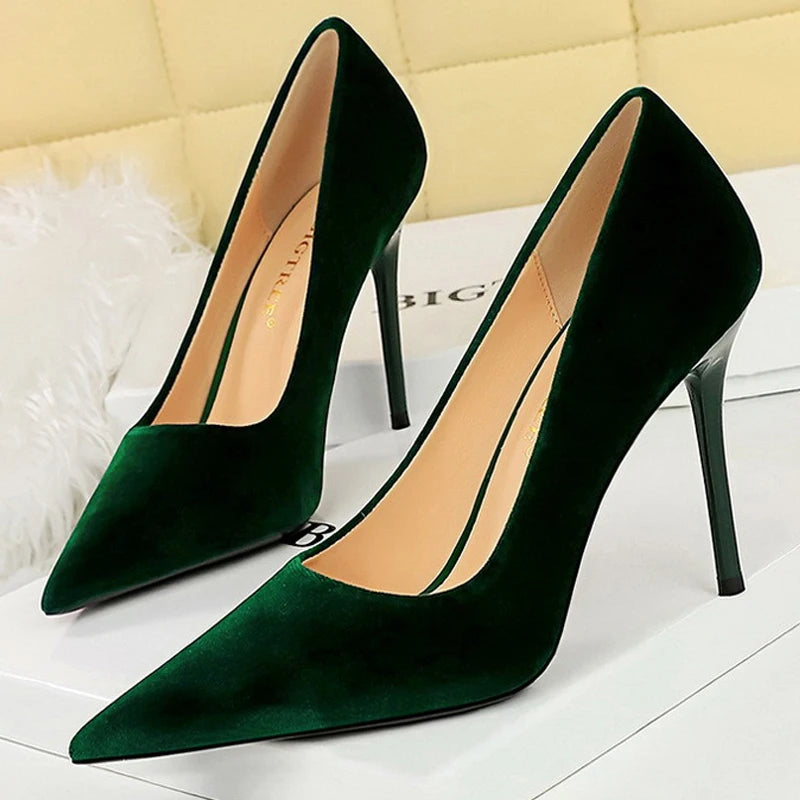 BIGTREE Shoes Fashion High Heels Women Shoes Suede Women Pumps Sexy Party Shoes Stilettos Heels Ladies Shoes Female Pumps 2026