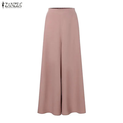 ZANZEA Fashion Women 2 Piece Pant Sets Minimalist V-Neck Long Sleeve Blouses and Wide Leg Pants Suits Commuting Woman Outfits