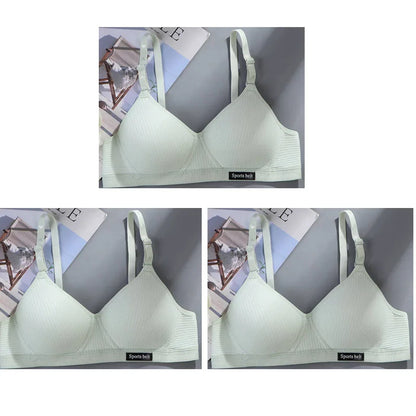 3pcs Women Thin Wireless Bra Girl Seamless Push Up Bra Student Comfort V-Shaped Underwear Adolescent Breathable Comfort Lingerie