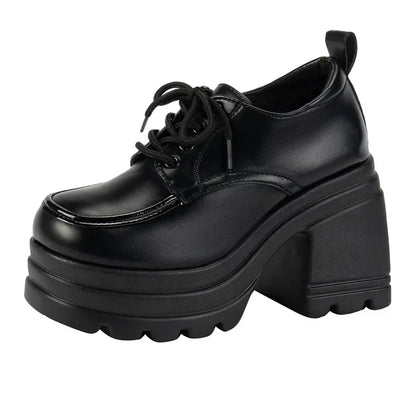 Lolita Shoes for Women Mary Jane New Lace Up Loafers Girls Students JK Uniform High Heels Platform Shoes Cosplay Female Shoes