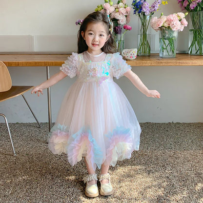 Mermaid Princess Dress New Girls' Western Style Fashion Pettiskirt Summer Children'S Dress
