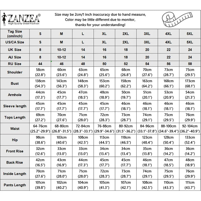 ZANZEA Muslim Women 2 Pieces Outfits Casual Full Sleeve Long Tops Wide Leg Pant Sets Abaya Suit Hijab Tracksuit Matching Sets
