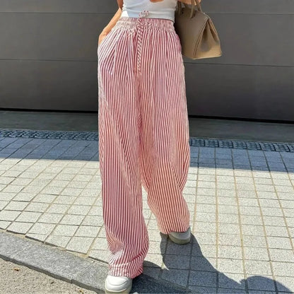 Women's Best-Selling Striped Casual Straight-Leg Pants