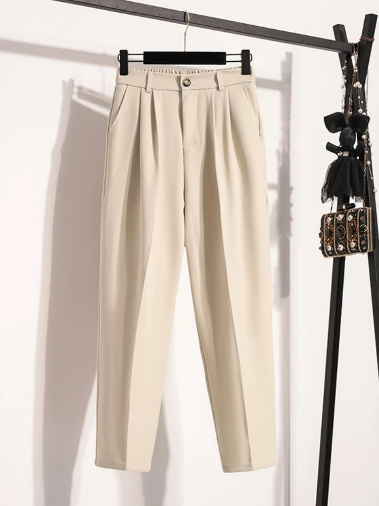 2026 Autumn Winter New Arrival High Waist Suit Pants Plus Size Pants WomanHigh Quality Korean Style Straight Trousers