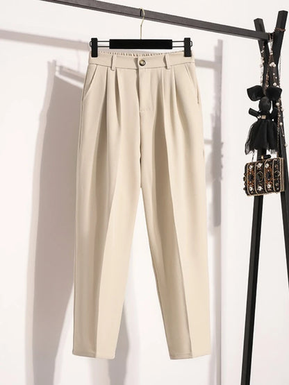 2026 Autumn Winter New Arrival High Waist Suit Pants Plus Size Pants WomanHigh Quality Korean Style Straight Trousers