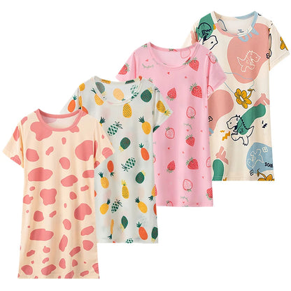 1/2 Pcs Children's Sweet And Lovely Dress Girl Casual And Comfortable Joker Round Neck Knee Skirt Sister Princess Home Dress