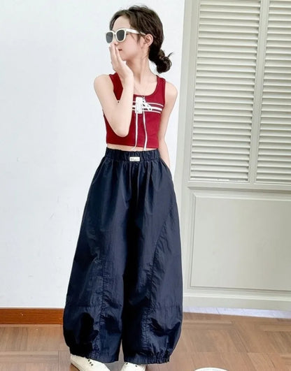 Girls' Summer Harem Pants 2026 Trendy Lightweight Casual Kids' Pants 5-12 Years