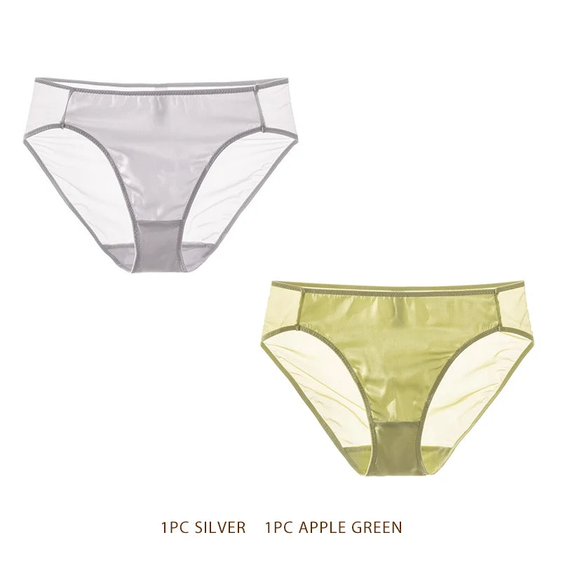 SuyaDream Women Panties 100% Natural silk Lining Meshes Briefs Underwear Health Underpants 2023 New Everyday wear Intimates