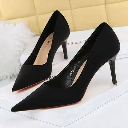BIGTREE Shoes Satin Women Pumps 2026 New Purple High Heels Fashion Women Shoes Stiletto Luxury Noble Party Shoes Women Heels