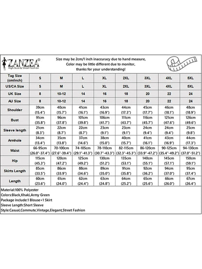 ZANZEA Elegant Chic Women 2 Pieces Skirt Sets Fashion Asymmetrical Hem Blouses and A-Line Midi Skirts 2pcs Suits Commute Outfits