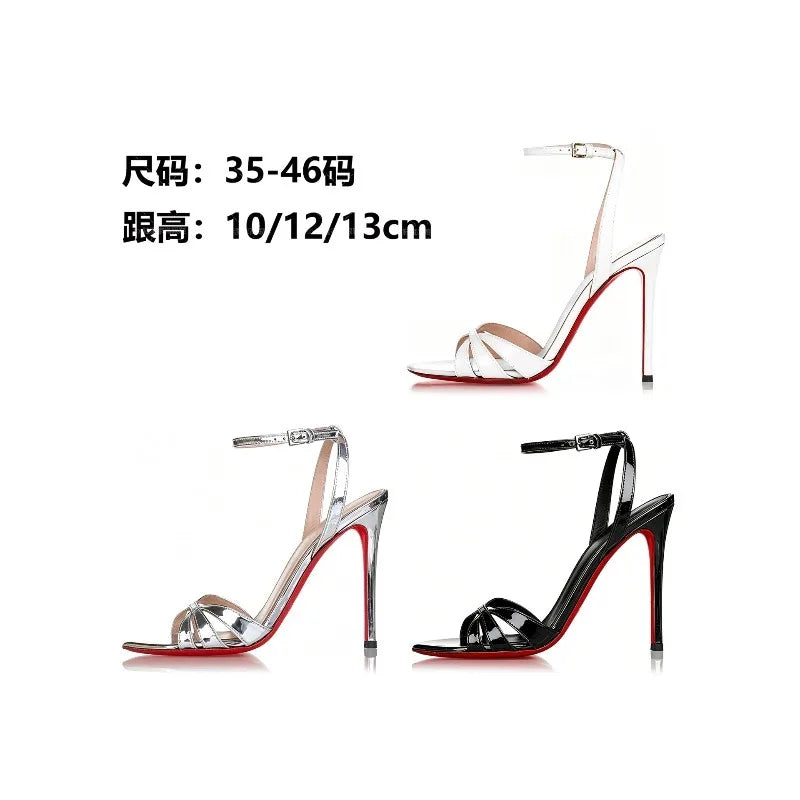 European and American style12cm cross strap pointed high heels for women, ultra-fine heels,straight buckle strap fashion sandals