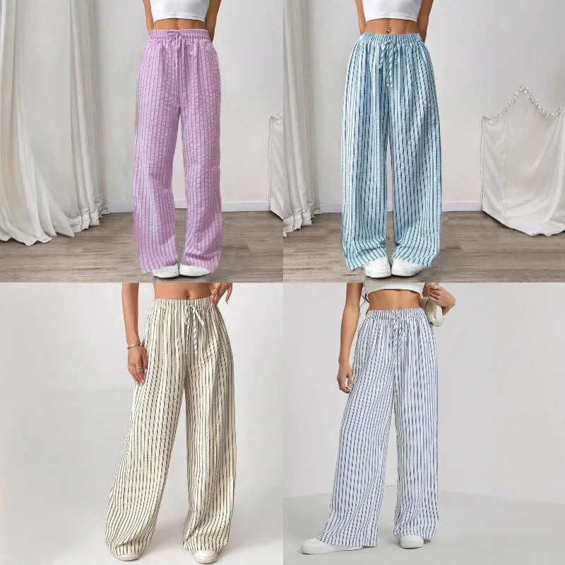 Women's Best-Selling Striped Casual Straight-Leg Pants