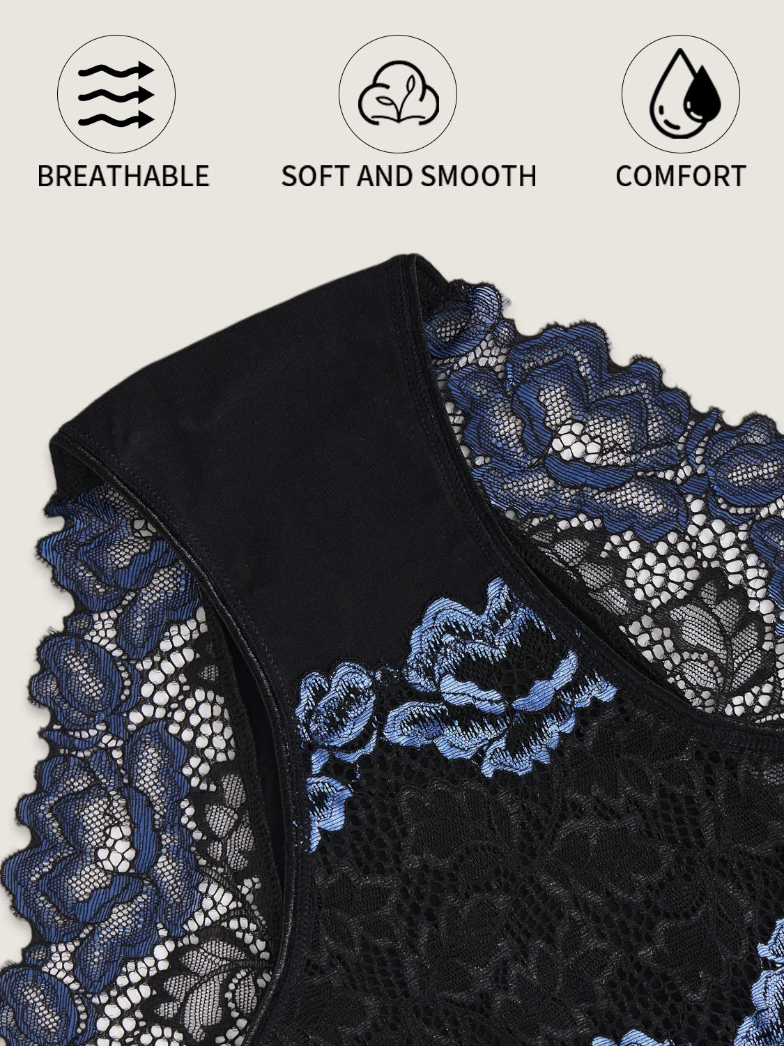 3PCS Popular Contrast Lace Floral Cotton Patchwork Panties for Women Hollow Out Lace Trim Sexy Underwear New Comfortable Briefs