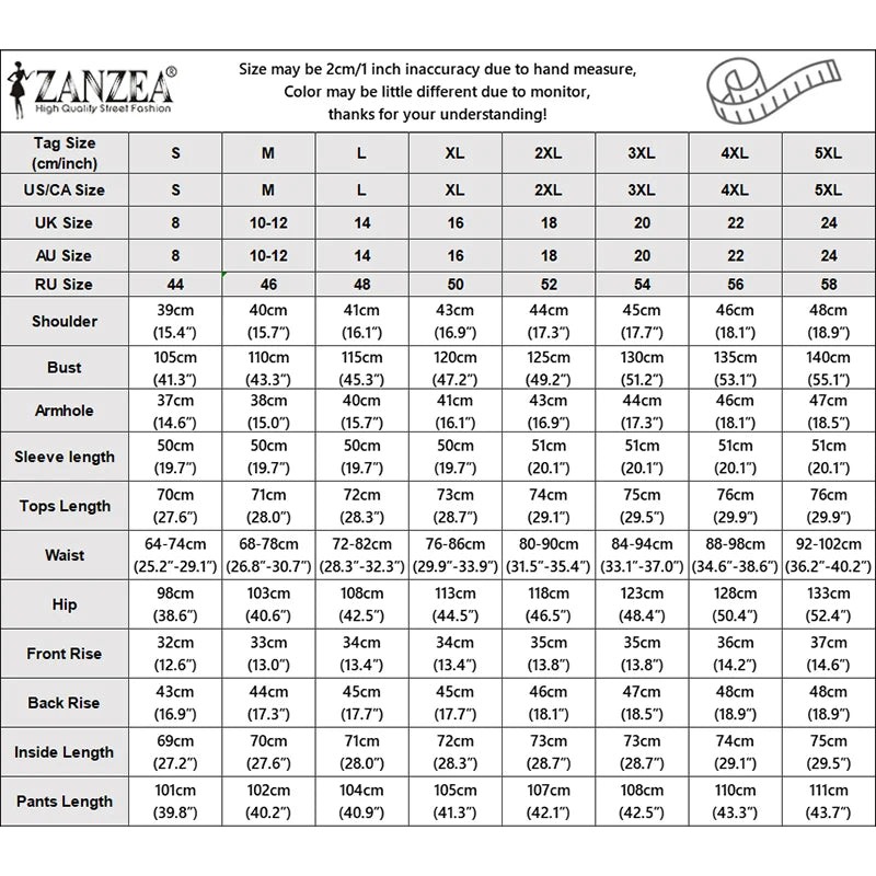 ZANZEA Autumn Outfits Two Piece Sets Women Casual V Neck Long Sleeve Tops With Wide Leg Pants Suits Elegant Solid OL Tracksuit