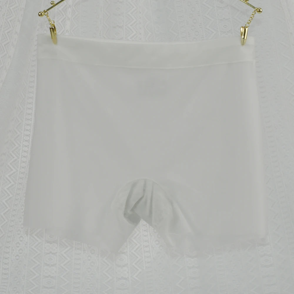 1pc Summer Ice Silk Ultra-thin Boxer Underwear Women Seamless High Waist Panties Plus Size Quick Dry Female Safety Short Pants